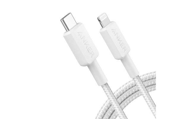 Anker 322 USB-C to Apple iPhone Lightning 1.8m MFI Licensed Charger/Data Cable - White